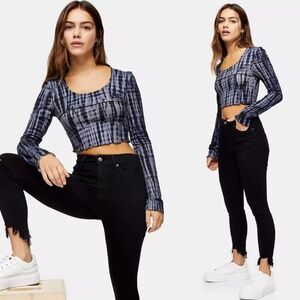 Topshop Jamie Black Raw Jagged Hem Skinny Jeans